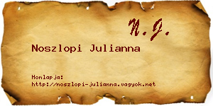 Noszlopi Julianna névjegykártya